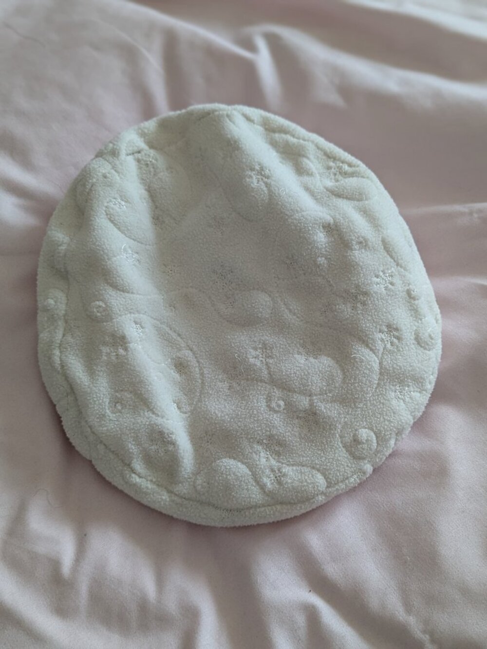 Jessica White Embroidered Fleece Beret